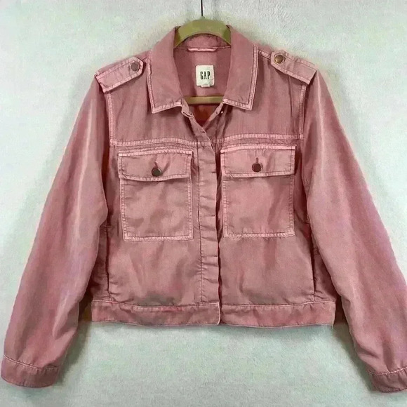 GAP Core Shirt Jacket Women’s Size Medium Dusty Pink Soft - Picture 1 of 7